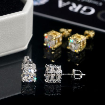 Diamond-Haired New Style Of Men And Women'S Micro-Set Moissanite Hip-Hop Earrings S925 Silver Earrings Inlaid Moissanite Earrings One-Piece Hairdressing - Image 3