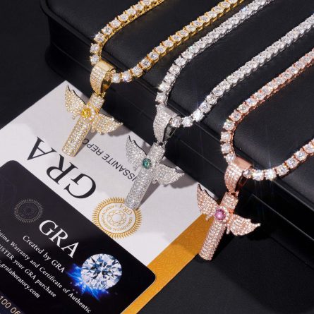 Cross-Border New 925 Silver-Inlaid Colorful Moissanite Cross Hip-Hop Pendant European And American Personalized Fashion Men And Women'S Jewelry - Image 3