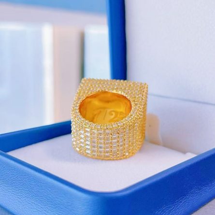 Hip-Hop Custom Cross Ring S925 Sterling Silver Trendy Personality Diamond-Plated Gold-Plated Ins Trendy Men'S Ring - Image 3