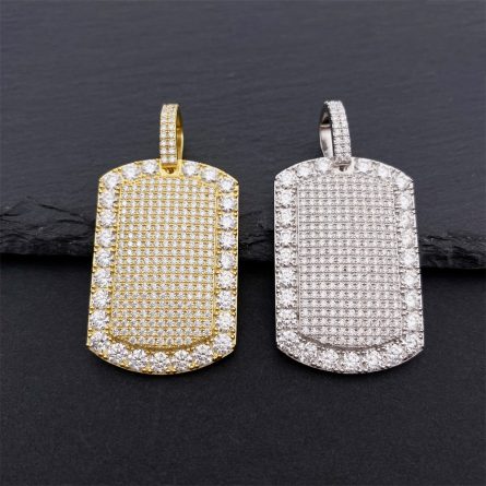 Hot S925 Silver Inlaid Mosan Rectangular Pendant Hip Hop Jewelry Pendant Necklace Can Be Through 4Mm Tennis Chain - Image 2