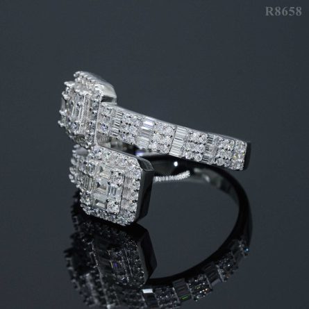 European And American Manufacturers Direct Supply Ladder Men'S Rings, Sterling Silver Inlaid Moissan Diamond Finger Rings, Hip-Hop High-End Jewelry Finger Rings - Image 3