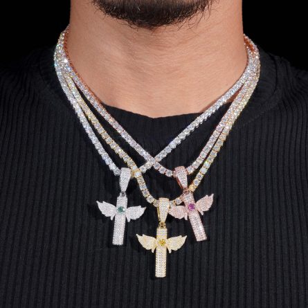 Cross-Border New 925 Silver-Inlaid Colorful Moissanite Cross Hip-Hop Pendant European And American Personalized Fashion Men And Women'S Jewelry - Image 4