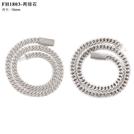 European And American Necklaces 10Mm Full Of Mossanite S925 Silver Diamond Cuban Chain Trendy Necklace Accessories Hot Sale - Image 5