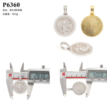 Hot-Selling Disc Pendant In Europe And America 925 Silver D Color Moissanite Single Pendant Hip-Hop Style Can Be Worn Through 4Mm Tennis Chain With Gra - Image 5