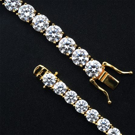 New European And American 5Mm Single Stone Mosan Hip-Hop Tennis Chain 925 Silver Inlaid Mosan Necklace Tennis Chain - Image 3