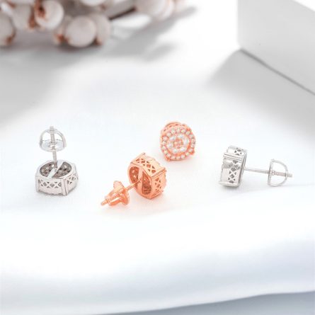 European And American Amazon Hit Hip-Hop Mossan Diamond 925 Sterling Silver Earrings, Men And Women'S Personality Hip-Hop Earrings - Image 2