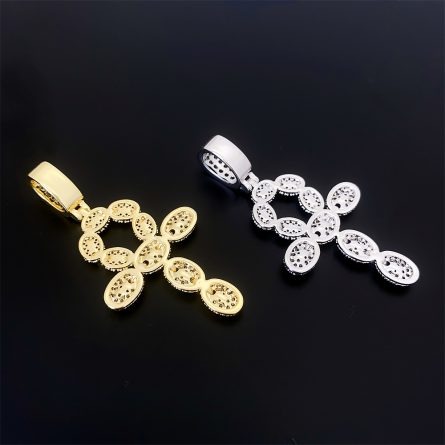 European And American Diamond Hip Hop Copper Inlaid 5A Zircon Cross Pendant Necklace Jewelry Can Be Through Single Stone Chain - Image 4