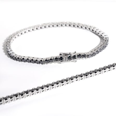 Manufacturer Spot 3Mms925 Silver-Inlaid Black Moissanite Single-Row Tennis Necklace Hip-Hop Accessories Can Be Tested For Diamond Pen - Image 4