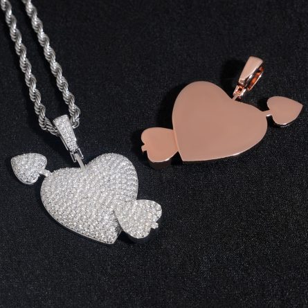 Manufacturer Wholesale New Style Of Men And Women Heart-Shaped Hip-Hop Pendant 925 Silver D Color Moissan Pendant Can Wear 3Mm Tennis Chain - Image 3