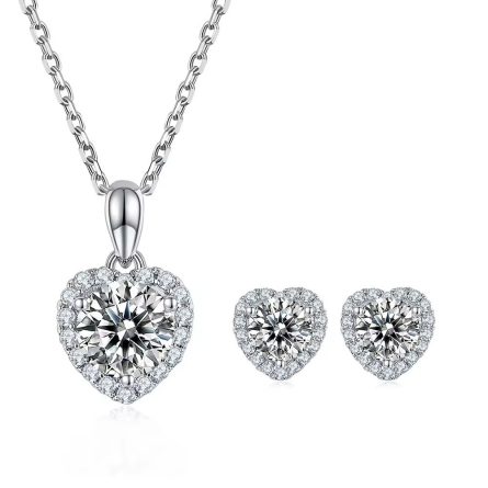 Spot S925 Sterling Silver Love Necklace Moissan Diamond Women'S Light Luxury Niche High-End Sense Cervical Chain Heart-Shaped Collarbone Chain - Image 5
