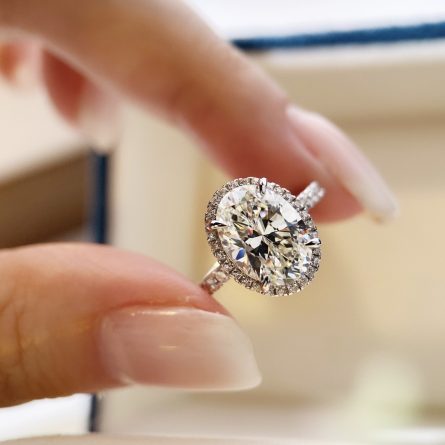 Factory Direct Sales S925 Silver Plated 18K Gold Luxury Oval Pigeon Egg Diamond Ring For Women 3 Carat Engagement Wedding Ring - Image 3