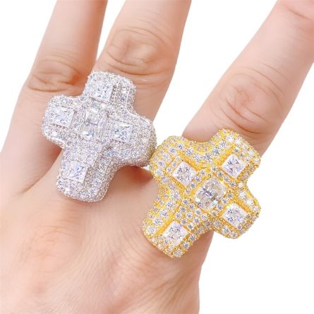 Hot S925 Sterling Silver D Color Vvs Moissanite Ring Hip Hop Men'S Full Diamond Hiphop Ring Jewelry - Image 5