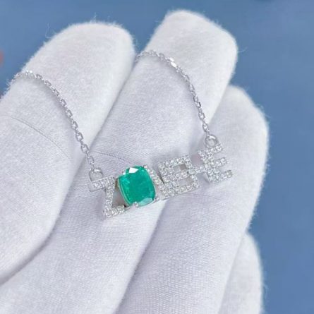 Private Custom Letter Pendant S925 Sterling Silver Full Diamond Mossan Emerald Creative One Piece Custom European And American  Trend - Image 5