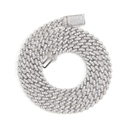 European And American Cuban Chain 6Mm Single Row Full Of Mossanite S925 Silver Diamond Cuban Chain Trendy Accessories Hot Sale - Image 5