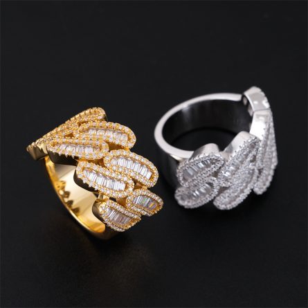 New European And American Hip-Hop 925 Silver Inlaid D Color Square Moissan Diamond Ring For Men And Women Rings Ins Fashion Trend Full Diamond - Image 3