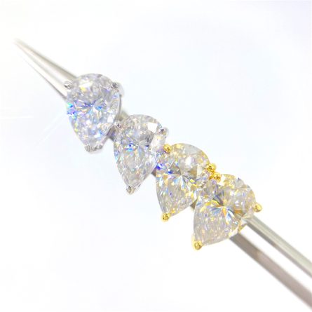 Special-Shaped S925 Silver-Inlaid Pear-Shaped Moissan Earrings For Women, European And American Hip-Hop Trendy Earrings Manufacturers Spot One-Piece Shipping - Image 3