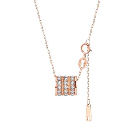 Slim Waist S925 Silver-Plated Platinum Mossum Stone Versatile High-End D-Grade Seductive Diamond-Set Pendant Necklace Spot - Image 5