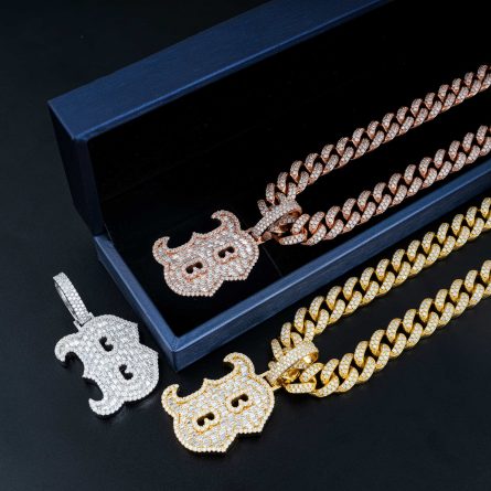 Amazon'S New Rectangular Mossan Alphabet Hip-Hop Pendant 925 Silver Mossan Pendant Can Wear Single Stone Tennis Chain - Image 3