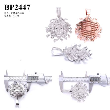 Diamond-Fast New Du Lisa 925 Silver-Set Moissanite Pendant,  European And American Hip-Hop Jewelry Can Wear 10Mm Necklace - Image 5