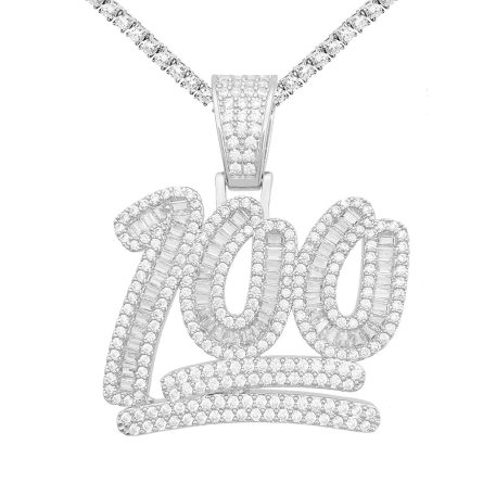European And American Diamond Hip Hop Copper Inlaid 5A Zircon Digital Pendant Necklace Jewelry Can Be Through Single Stone Chain - Image 5