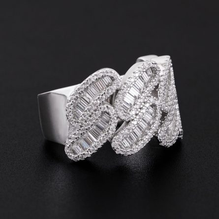 New European And American Hip-Hop 925 Silver Inlaid D Color Square Moissan Diamond Ring For Men And Women Rings Ins Fashion Trend Full Diamond - Image 4