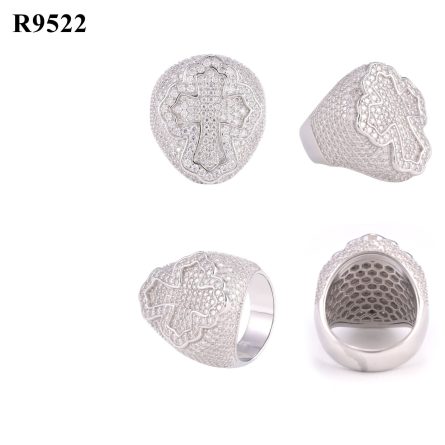 E-Commerce New 925 Silver-Inlaid D-Color Moissanite Ring For Men And Women Cross Rings Ins Fashion Trend - Image 5