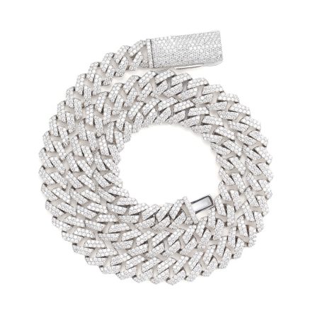 Border New Model Hot Sale 10Mm European And American S925 Sterling Silver Full-Inlaid Mossian Diamond Hip-Hop Rhombus Cuban Bracelet Necklace - Image 5