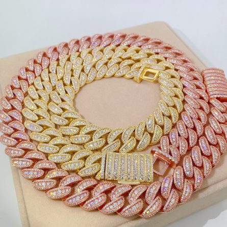 New European And American Necklaces 20Mm Full Of Mossanite S925 Silver Cuban Chain Trendy Necklace Accessories Hot Sale Across Borders - Image 5