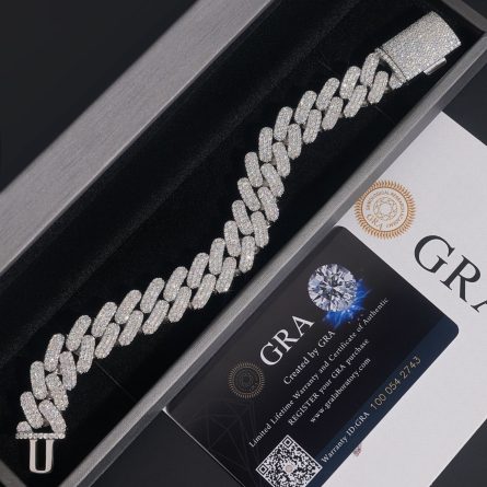 Drilling Factory Direct Sales Amazon Hot Selling Cuban Bracelet S925 Silver Mossanite Cuban Chain Hiphop Jewelry - Image 4