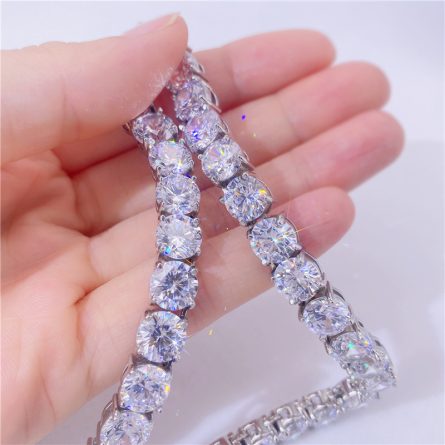Hot Selling 8.0Mm Stainless Steel Tennis Chain Jewelry Micro-Set Single Stone Zircon Electroplated Men'S Hip-Hop Necklace - Image 5