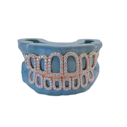 Amazon'S Best Selling Hip-Hop Braces Teeth Hiphop Hollow S925 Sterling Silver Micro-Set Moissan Diamond Rose Gold Braces - Image 5