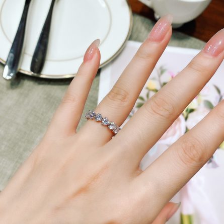Hot-Selling Love Heart-Shaped Diamond Ring Women'S S925 Silver D Color Mossan Diamond Ring Jewelry Wholesale - Image 3