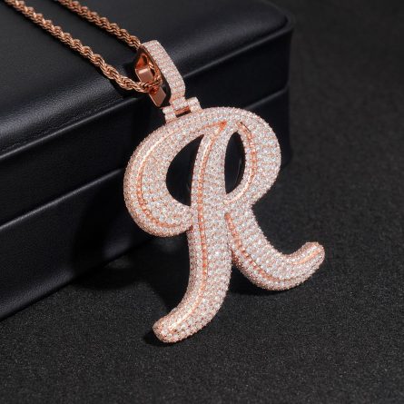 Diamond Hair Cross-Border Trade New Letter Pendant D Color Vvs Mossanite Stone Inlaid With Sterling Silver Hip-Hop Trendy Brand Necklace Accessories - Image 2