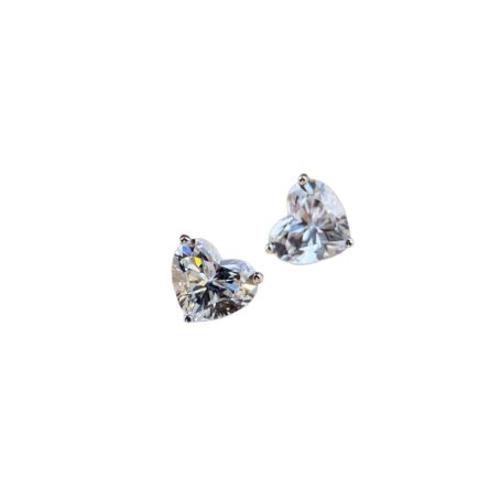 Simple Love Earrings For Women Moissan Diamond Peach Heart Shaped 1 Carat Diamond S925 Sterling Silver Earring Silver Jewelry Wholesale - Image 5