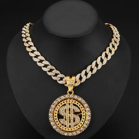 Money Disc Hip-Hop Style European And American S925 Sterling Silver Mossanzircon Pendant Men'S Necklace Foreign Trade Fashion Trend - Image 6