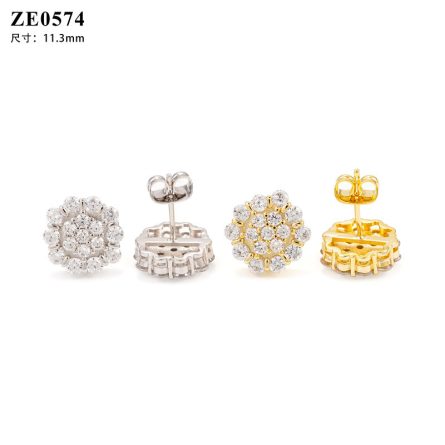 Diamond Hair 2025 New 925 Silver Moissanite Flower Earrings For Men And Women Suitable For European And American Hot-Selling Earrings - Image 5