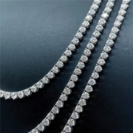 Hot-Selling Three-Claw Tennis Chain 3Mm925 Silver Inlaid Mosan Hip-Hop Single Stone Chain Men'S Hiphop Jewelry - Image 5