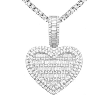 Hot Selling Hip-Hop Real Gold Electroplated Heart-Shaped Pendant In Europe And The United States, Copper-Inlaid With Diamonds, Popular Accessories, Hiphop Pendant - Image 5