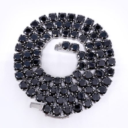 European And American Hip-Hop Black Single-Row Diamond Bracelet 4Mm/6Mm316L Stainless Steel Inlaid Zircon Chain Tennis Chain Spot - Image 2