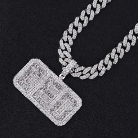 European And American Ins Hot Selling Personalized Hip Hop Letter Pendant 925 Silver Inlaid D Color Mosan Can Be Worn Through 10Mm Wide Cuban Franchise - Image 3