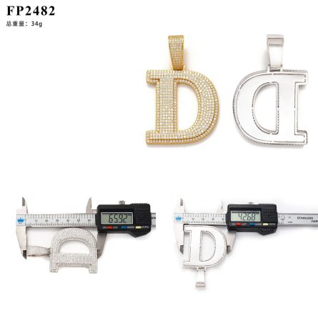 Diamond Ins Hot Sale Moissanite Stone Hip Hop Letter Pendant 925 Silver Inlaid D Color Moissan Can Be Worn Through 15Mm Wide Chain - Image 5