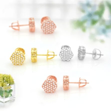 European And American Ins New Men'S And Women'S Hip-Hop Jewelry Vvss925 Sterling Silver Earrings Inlaid With Moissan Earrings - Image 3