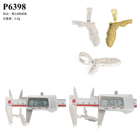 European And American E-Commerce S925 Silver-Plated Gold-Clad Moissanite Pendant Hip-Hop Single-Pend Sweater Chain Manufacturer Spot Stock - Image 5