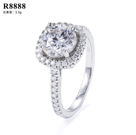 Marriage And Proposal Ring 925 Silver Mossanite Square Bag Round 2 Carat High-End Diamond Ring Accessories For Girls - Image 5