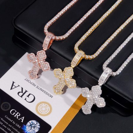 E-Commerce New S925 Silver Moissanite Cross Pendant European And American Hip-Hop Trend Personalized Pendant - Image 3