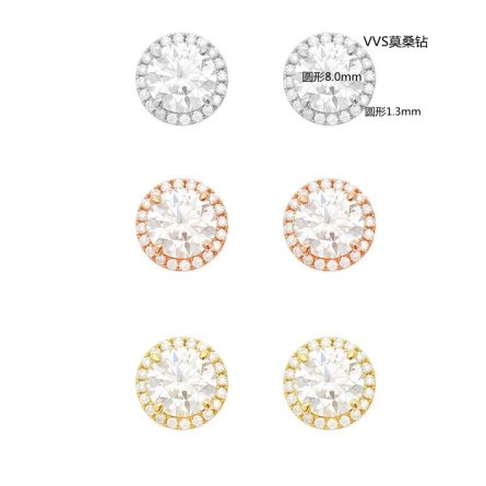 Amazon S925 Sterling Silver Earrings 8.0Mm Moissan Vvs European And American Men'S And Women'S Classic Earrings Spot - Image 5