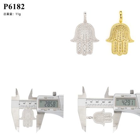 Huotong Global Hot Sales 925 Silver Gold Plated Fully Inlaid D Color Moissanite Palm Pendant Single Pendant Can Be Used As Tennis Chain - Image 5