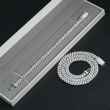 European And American Cuban Chain 6Mm Single Row Full Of Mossanite S925 Silver Diamond Cuban Chain Trendy Accessories Hot Sale - Image 4