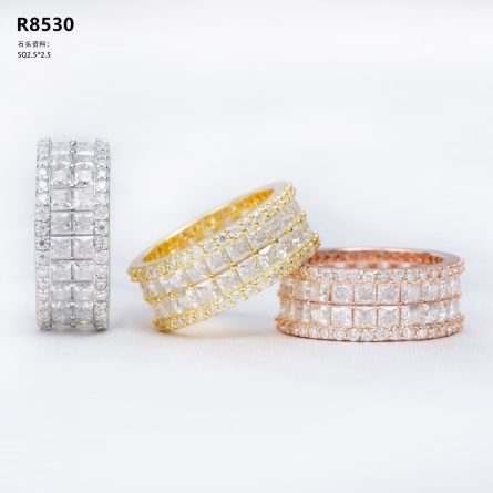 European And American New Hip-Hop 925 Silver Inlaid D Color Princess Square Mossan Ring Men And Women Rings Ins Fashion Trend Full Diamond - Image 5