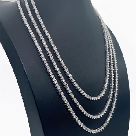 Hot-Selling Three-Claw Tennis Chain 3Mm925 Silver Inlaid Mosan Hip-Hop Single Stone Chain Men'S Hiphop Jewelry - Image 4